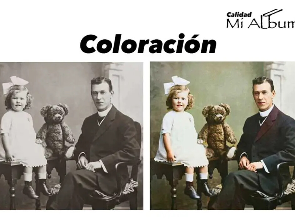 Mejora profesional de color en fotografías antiguas con Mi Album.
