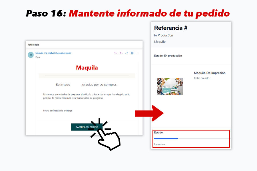 Consulta el estatus de tu pedido y mantente informado sobre su avance en Mi Album.
