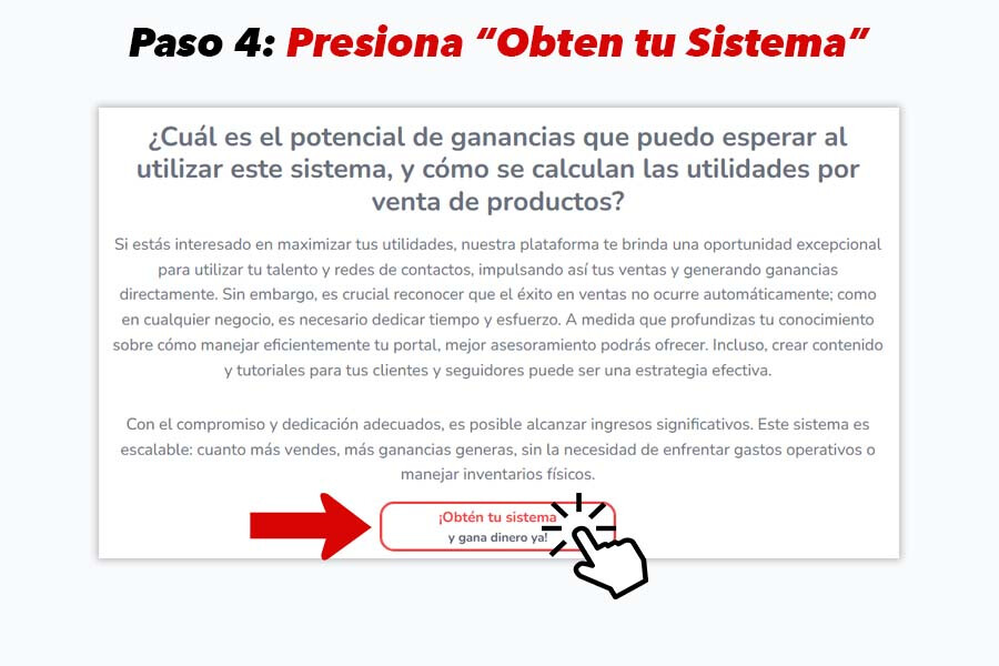 Pantalla mostrando el botón "Obtén tu sistema" en Mi Album, invitando a continuar el proceso de activación.