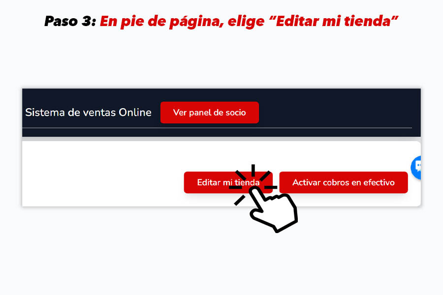 Botón "Editar mi tienda" destacado en la parte inferior de la página para configurar tu tienda online en Mi Album.
