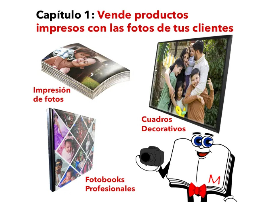 Capítulo 1: Productos personalizados como fotos impresas, cuadros decorativos y fotobooks ofrecidos en tu portal de ventas.