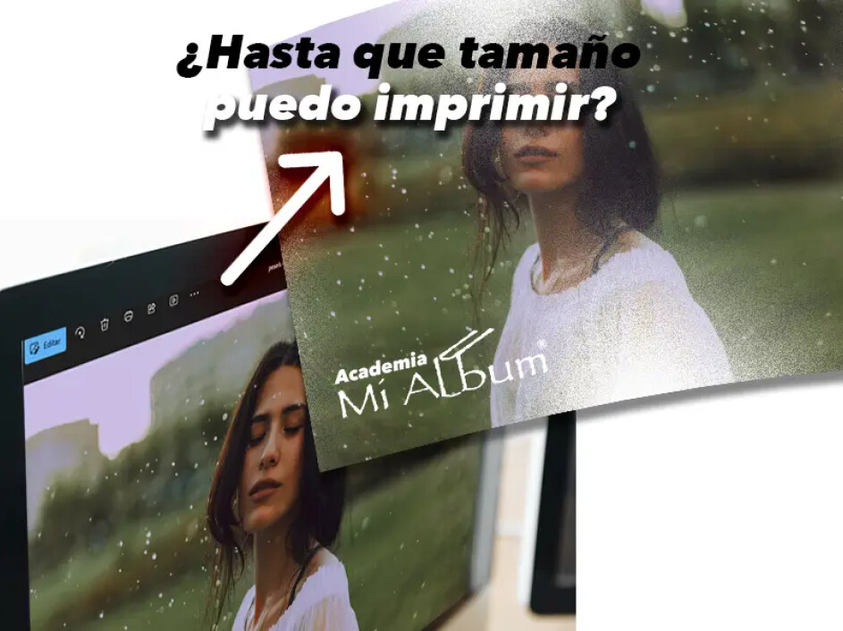 Comparación entre imagen en pantalla y foto impresa con diferencia de nitidez.