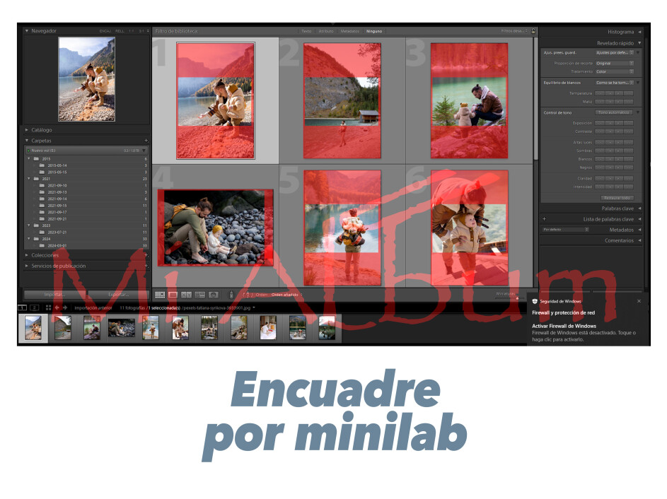 Recorte profesional individual realizado por operador del minilab