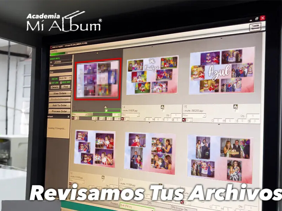 Pantalla de revisión de archivos antes de impresión profesional