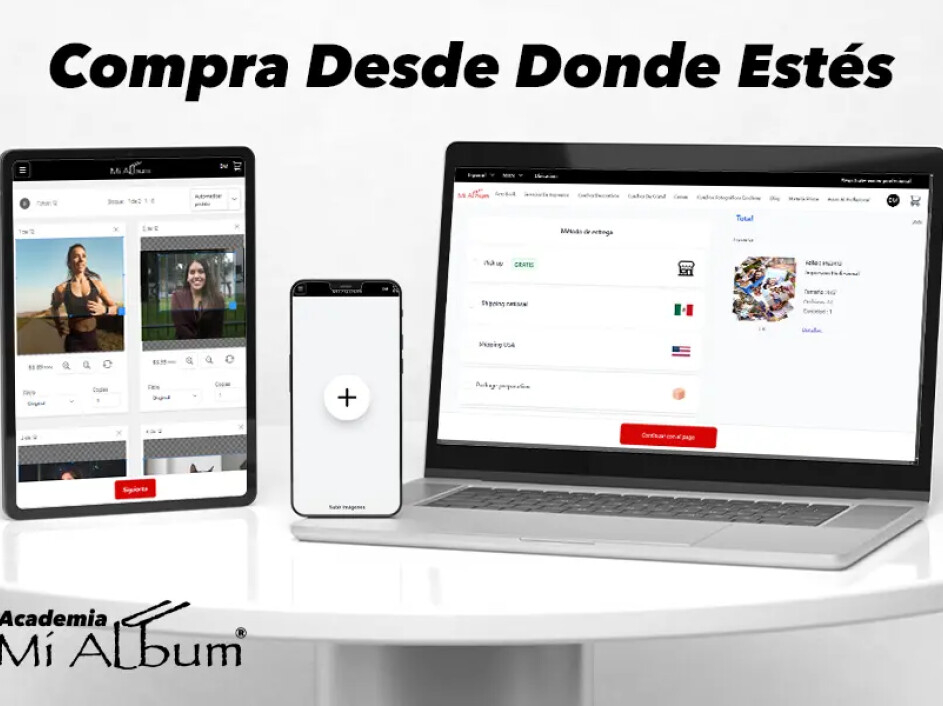 Proceso de compra online de fotobooks y productos fotográficos con Mi Album
