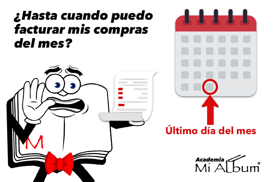 Aviso visual sobre la fecha límite para emitir factura en Mi Album.