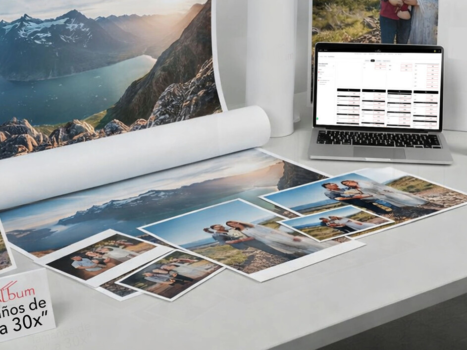 Tamaños de impresión fotográfica disponibles desde 3x hasta 30x pulgadas con cotización en línea