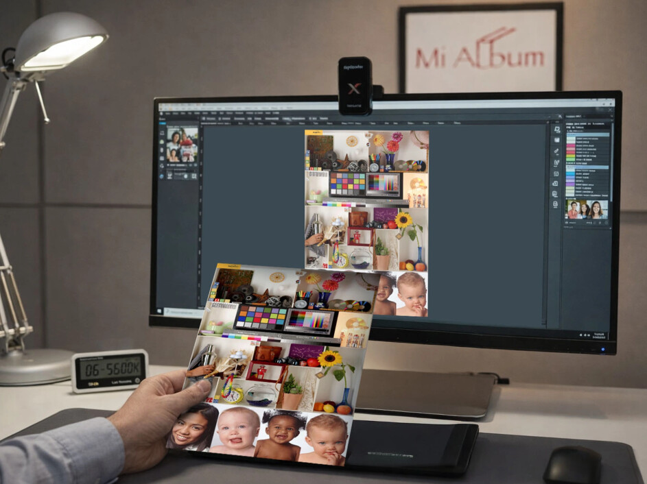 Calibración de monitor para edición fotográfica con colores fieles antes de imprimir en papel fotográfico