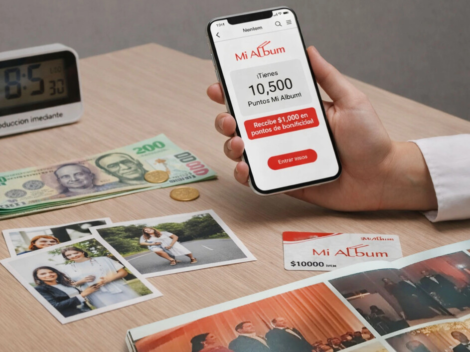 Sistema de puntos Mi Album con bonificación por volumen, producción inmediata y puntos acumulables