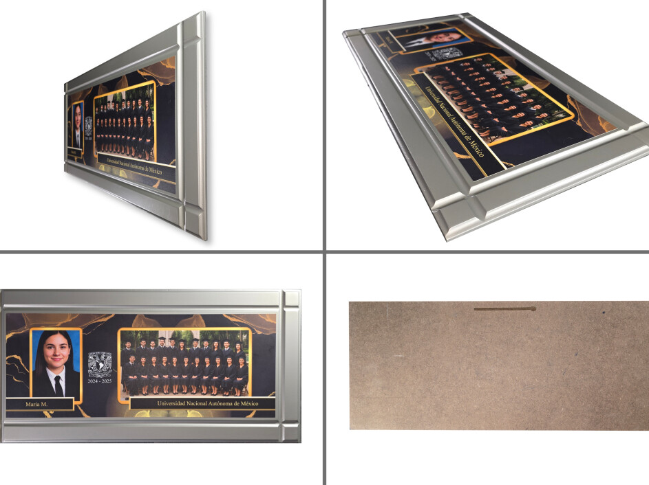 Cuadro escolar cóncavo con acabado profesional en textura o poliéster