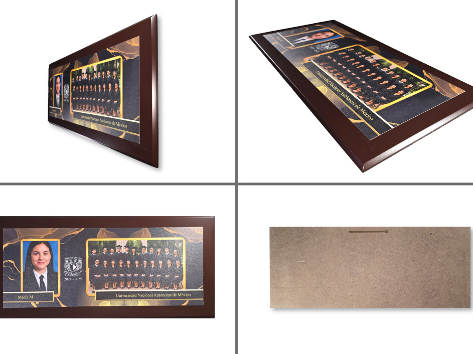 Cuadro escolar con bastidor inglés y margen decorativo María Luisa personalizable