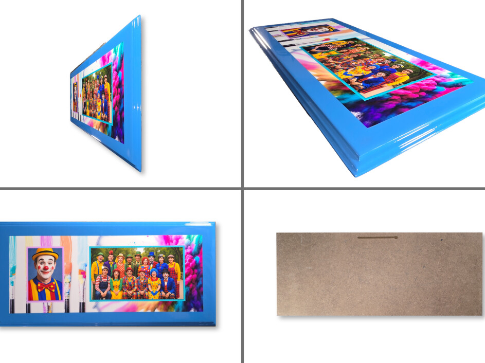 Cuadro escolar con base pecho paloma y margen decorativo personalizable