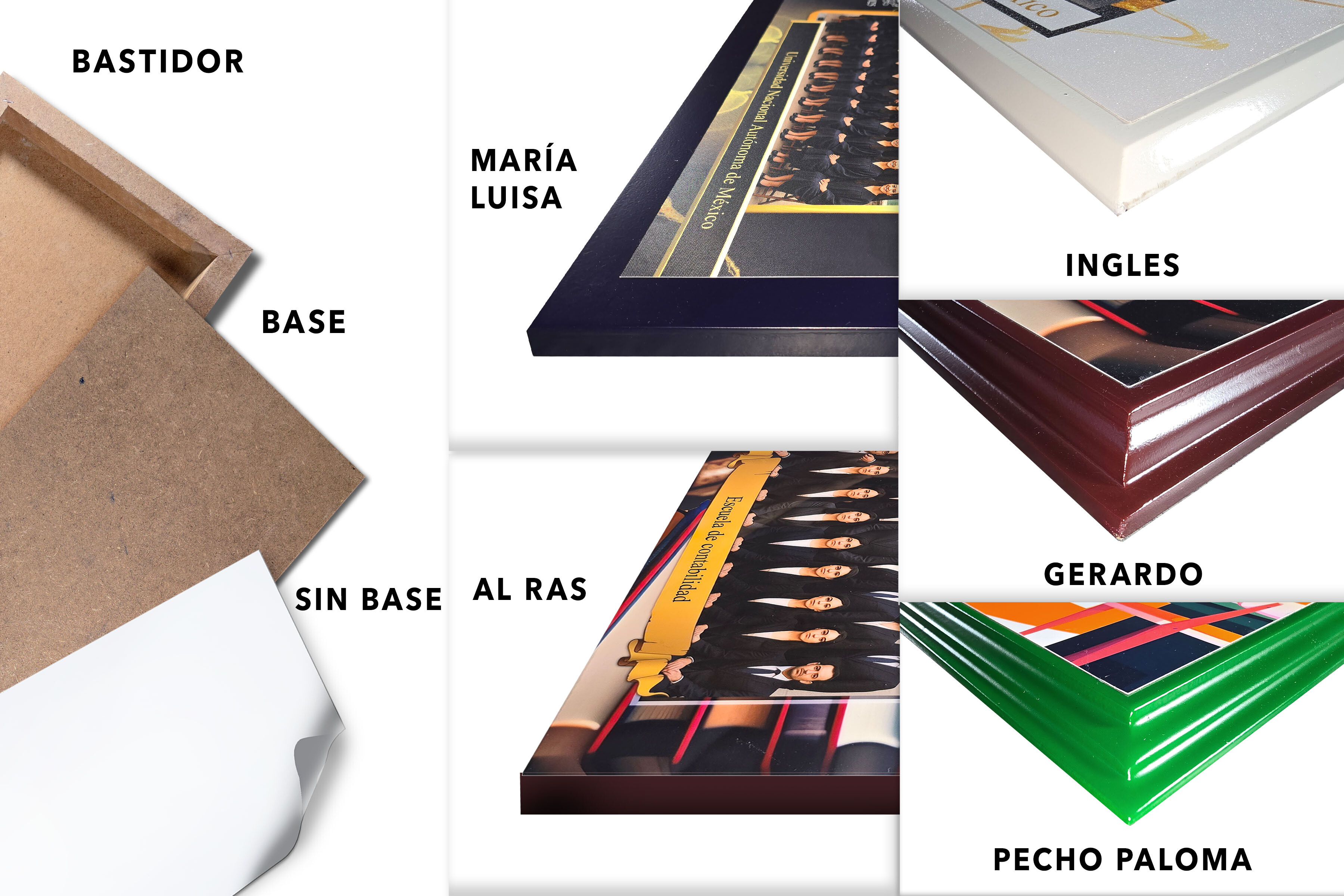 modelos de cuadros escolares con moldura maria luisa bastidor y formatos decorativos