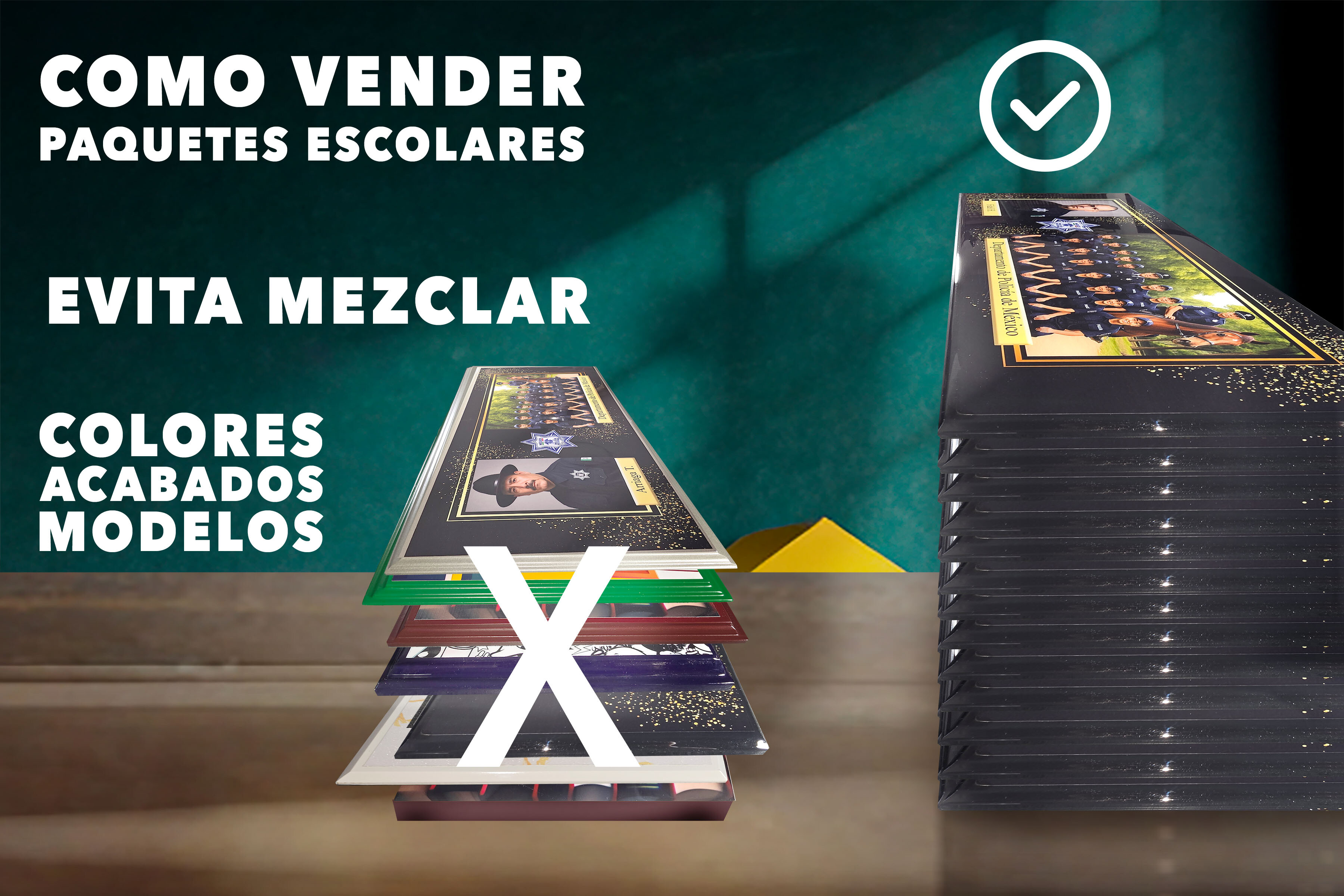 organizacion correcta de pedidos de cuadros escolares por grupo