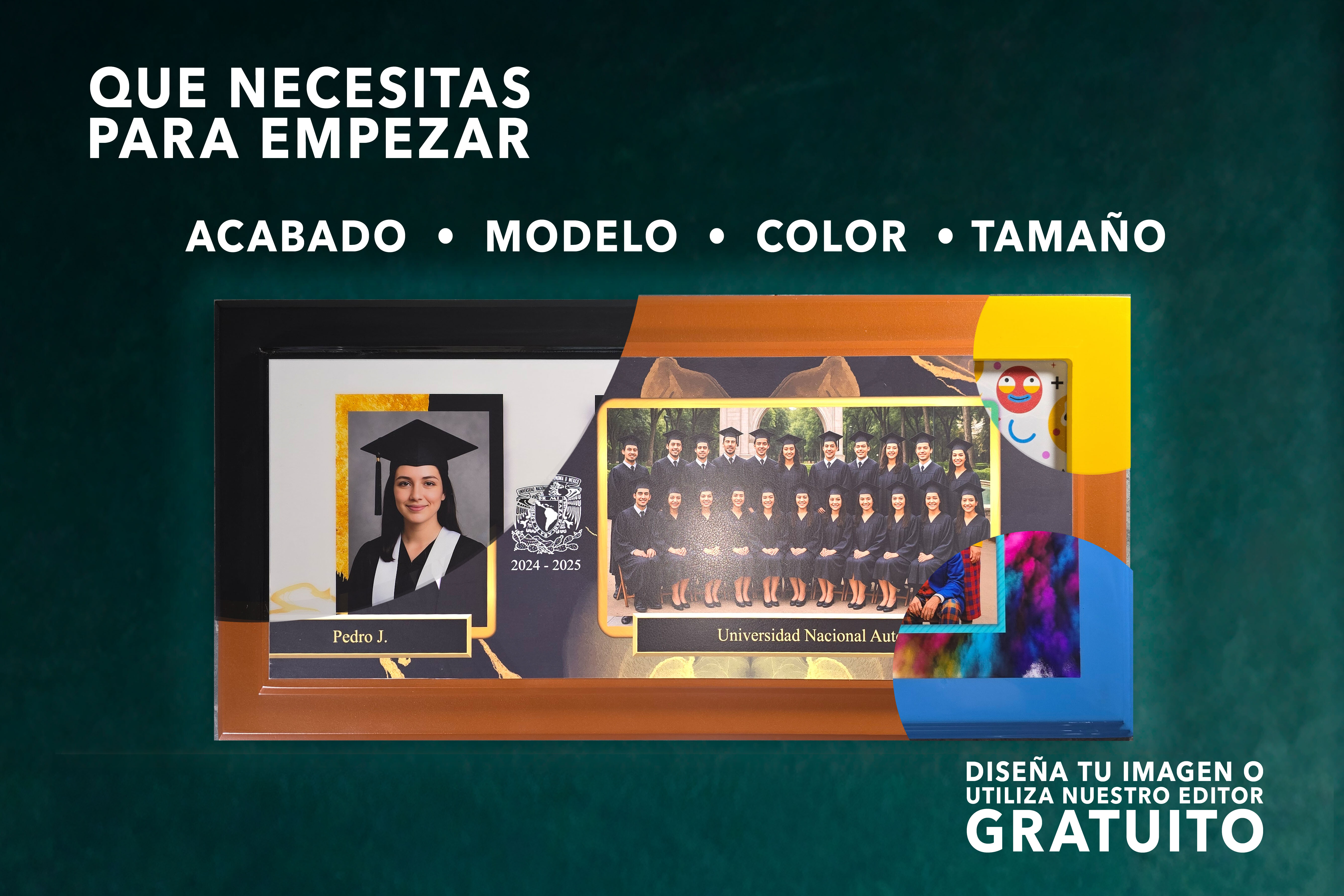 elementos necesarios para empezar un pedido de cuadros escolares