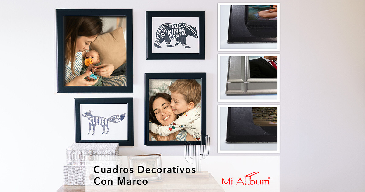 detalle de marco decorativo con fotografia impresa de alta calidad